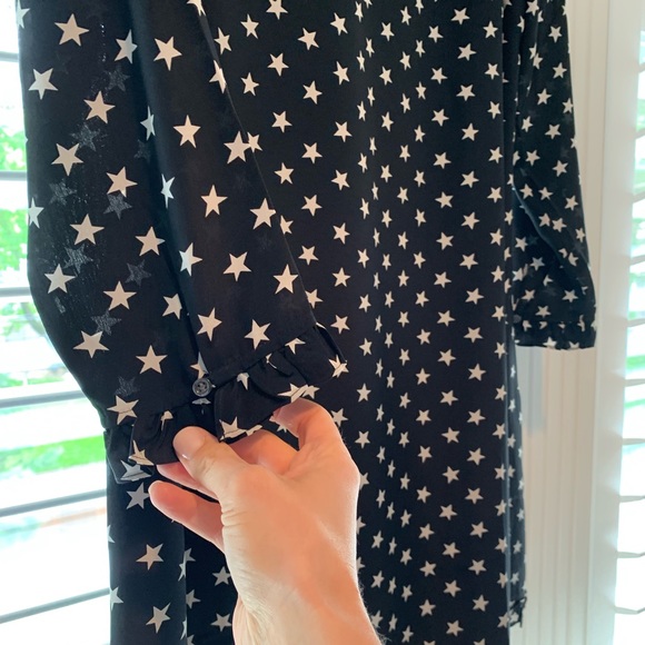 JCrew Silk Tunis Dress with Star Pattern - Picture 2 of 5